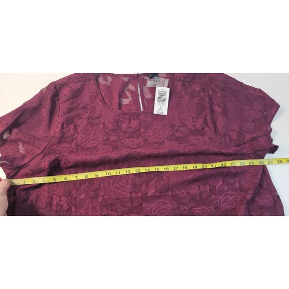 NWT Torrid Abbey Chiffon Clip Floral Red 3 3X 22 - 24 Sheer coquette whimsigoth - Picture 9 of 9